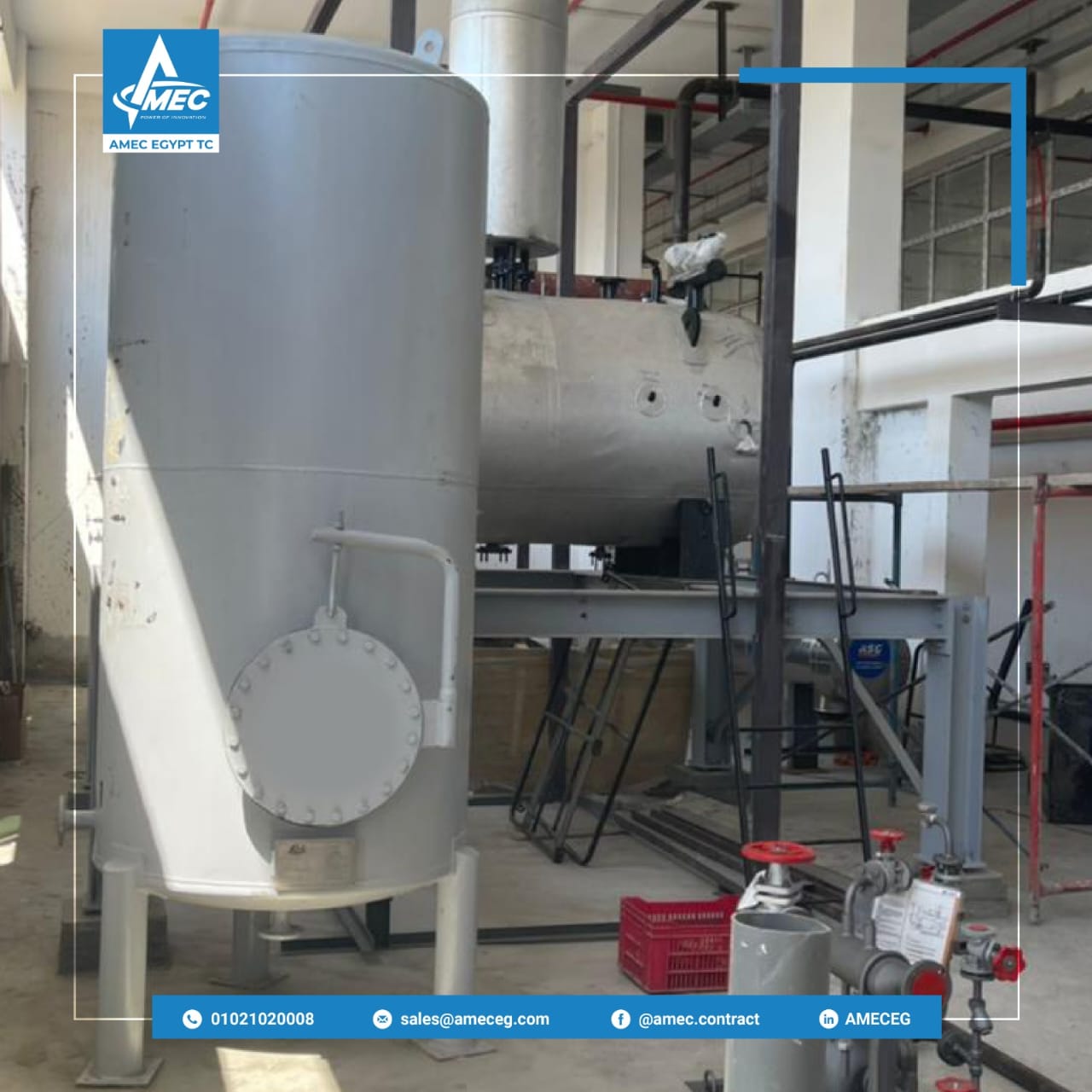 Connecting the main boiler’s lines In monginis egypt factory